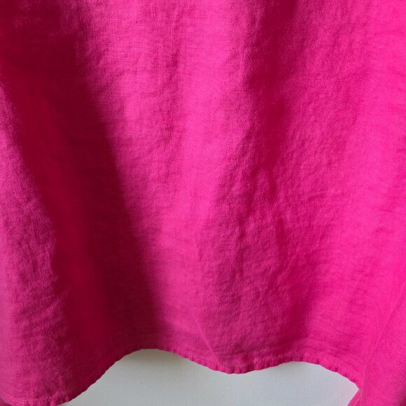EUC ZARA PINK SEMI CROPPED BUTTON DOWN 100% LINEN SHIRT SIZE XXL WMN - Picture 9 of 16